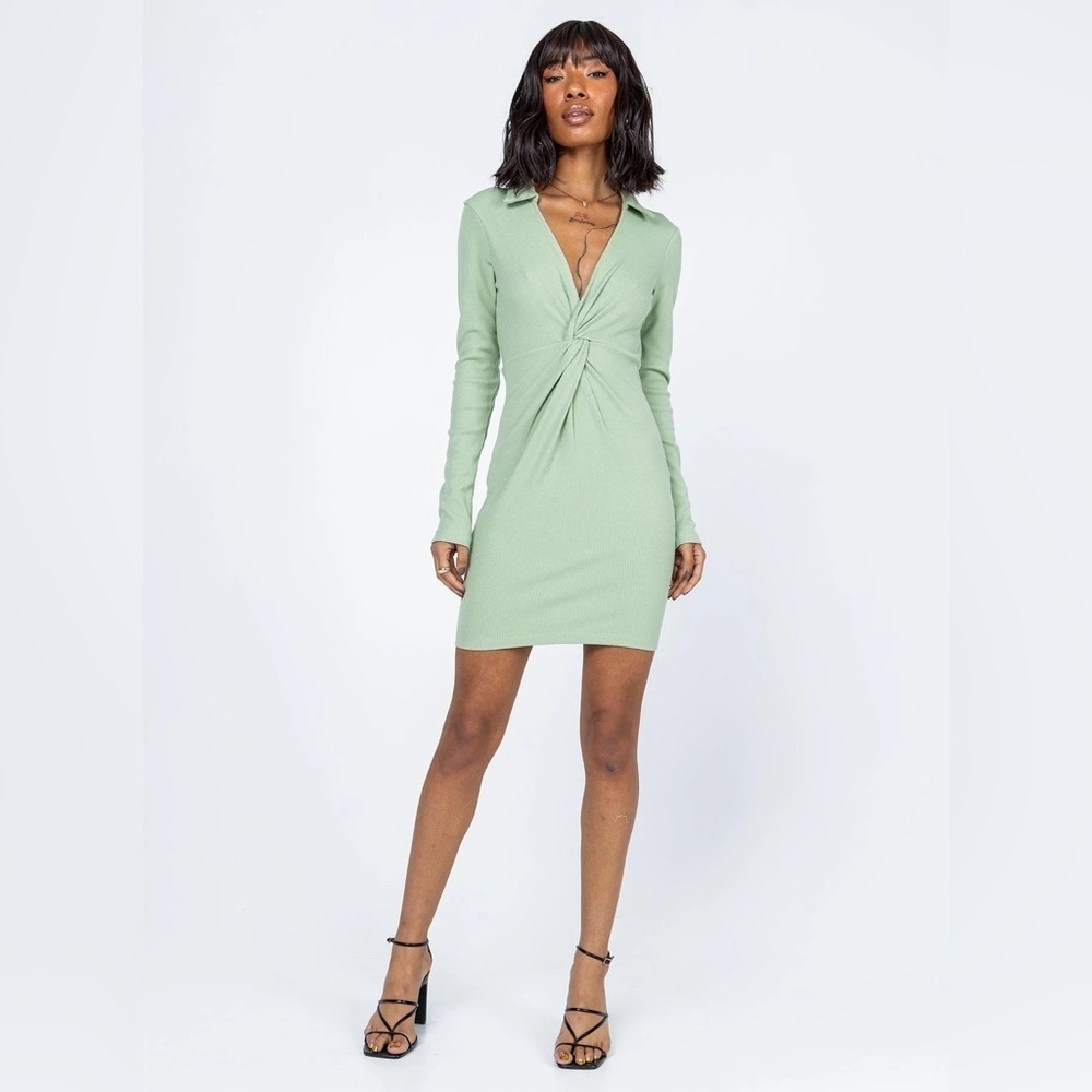 New with tags Princess Polly neveah mini dress green - Picture 2 of 4